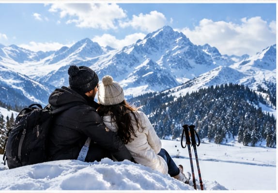 Mountain couple trip